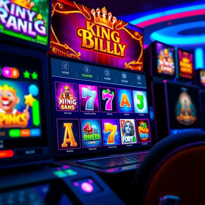 King Billy Casino Game Selection for German Players Colorful online casino game interface showing various slot games available at King Billy Casino