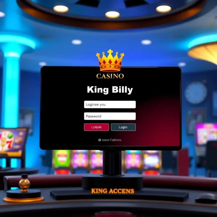 King Billy Casino Account Access Interface Login screen of King Billy Casino with username and password fields