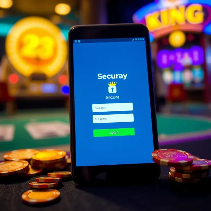 Secure Login on King Billy Casino Mobile Platform Mobile phone displaying King Billy Casino's secure login page