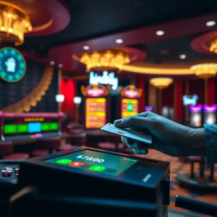 Secure online payment transaction with casino interface