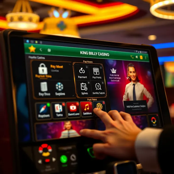 King Billy Casino Payment Options and Customer Support Features User interface displaying secure payment methods and customer support features at King Billy Casino