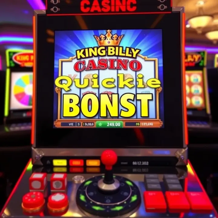 Casino slot machine display showing bonus offer activation