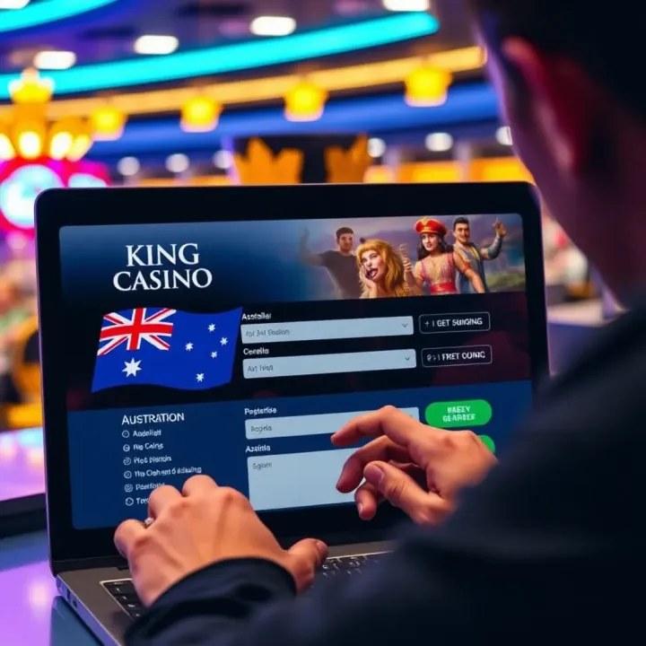 Registering at King Billy Casino with Australian Payment Options User entering registration details on King Billy Casino website with Australian flag icon