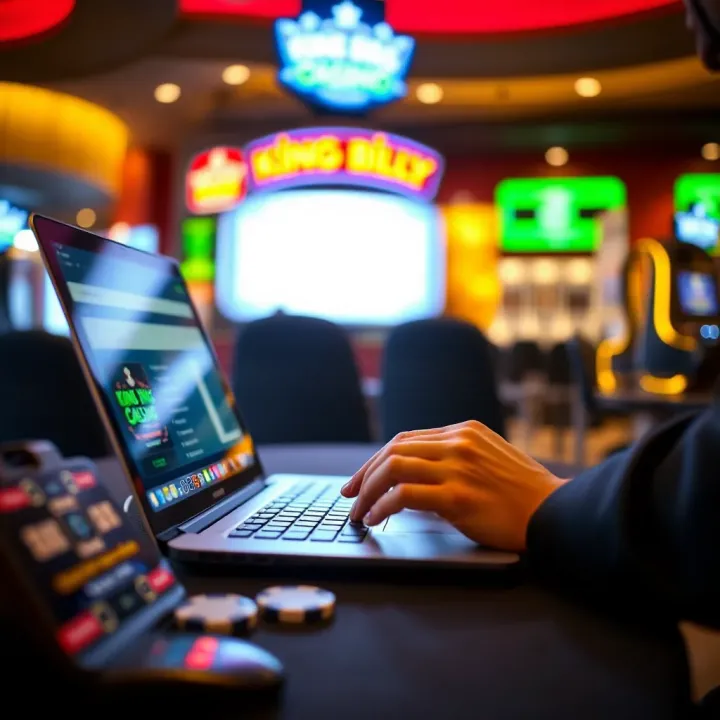 Creating an Account at King Billy Casino in Australia User filling out registration form on King Billy Casino website using laptop