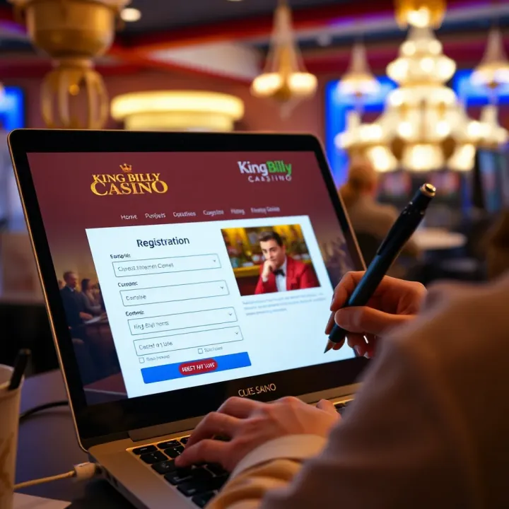 Filling Out Registration Form at King Billy Casino User filling out online registration form on King Billy Casino website