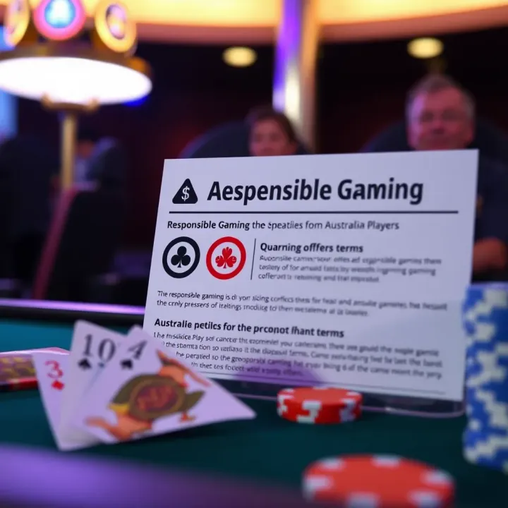 Responsible Gaming and Wagering Guidelines for Australian Players Graphic showing responsible gaming symbols alongside Australian currency and wagering terms