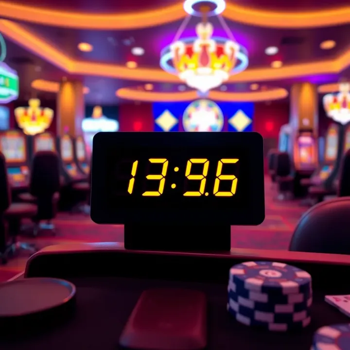 Responsible gaming concept with a digital timer and a calm playing environment