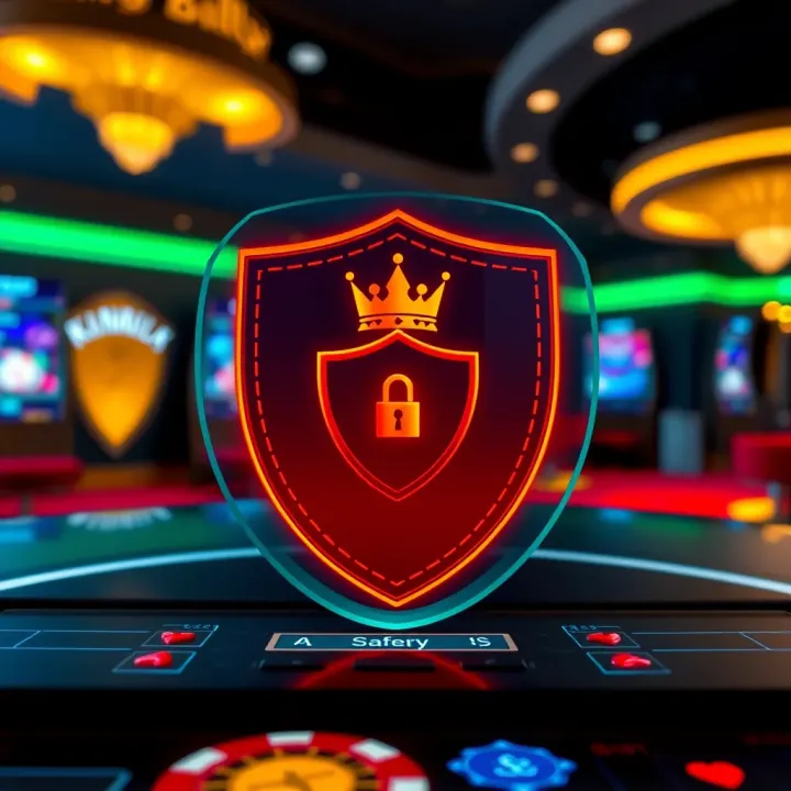 King Billy Casino Security and Trust Measures Secure online casino platform with digital shield symbolizing safety and trust