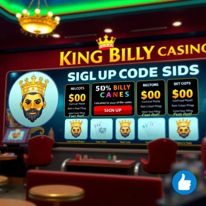 King Billy Casino Sign Up Code Bonus Overview Illustration of a digital casino welcome bonus interface highlighting King Billy Casino sign up code benefits