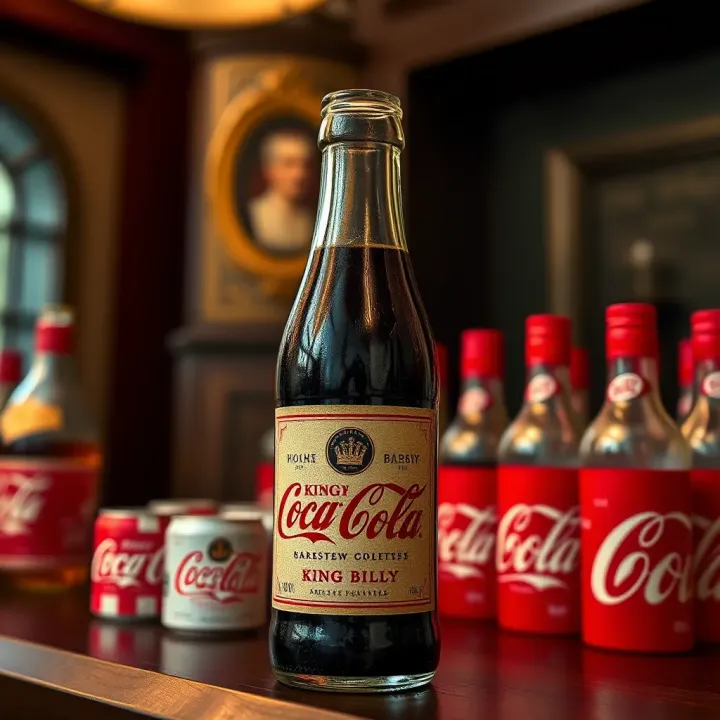 Vintage King Billy coke bottle showcasing distinctive label and unique bottle shape