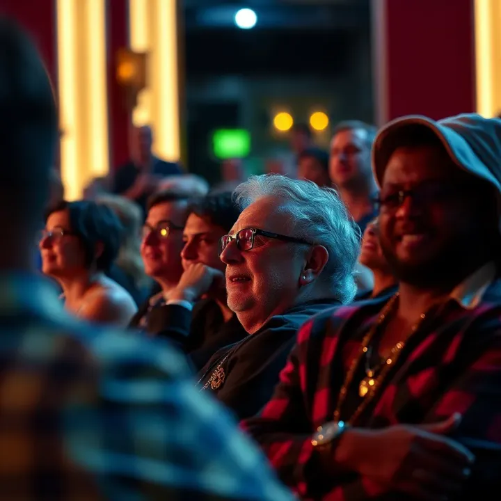 Public Reaction to King Billy Cokebottle's Performances Audience reacting with mixed emotions during a controversial theatrical show