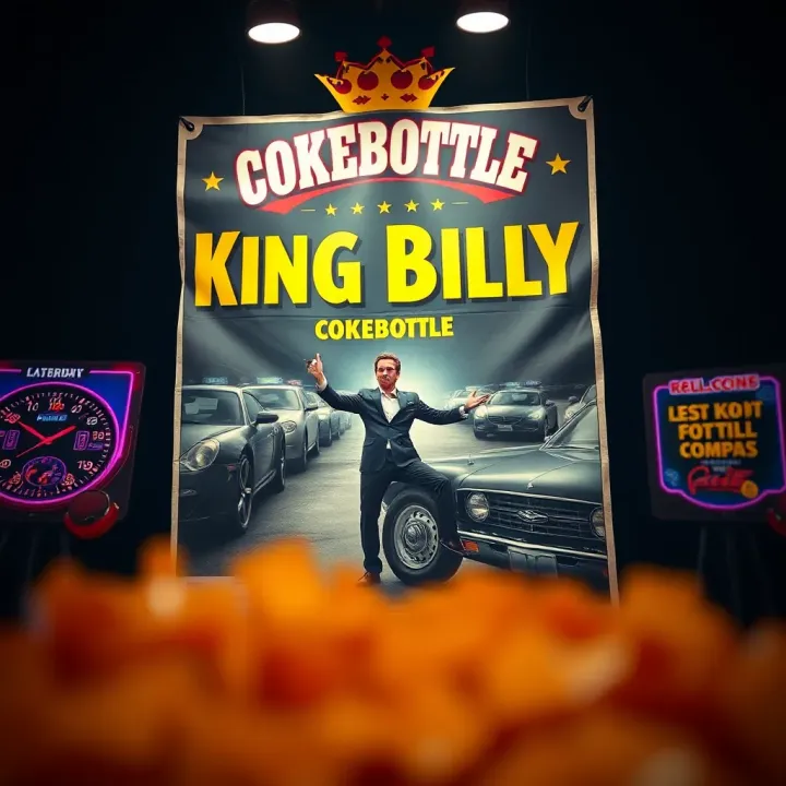 Promotional Poster of King Billy Cokebottle's Comedy Act Vintage promotional poster featuring a controversial Australian comedy act