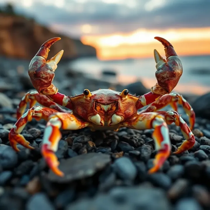 Mud Crab Symbolism in Australian Cultural Humor Illustration of a mud crab near the Australian coastline symbolizing cultural humor