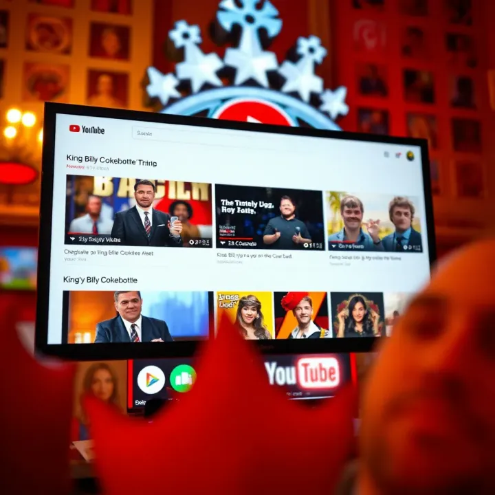 Screenshot of YouTube interface showing video thumbnails related to King Billy Cokebottle's acts