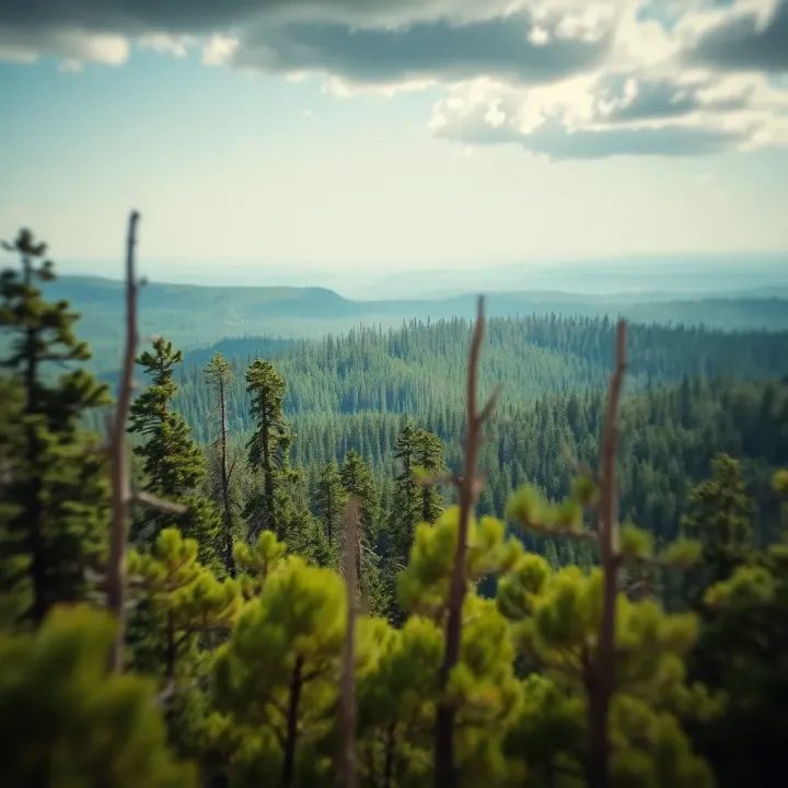 Panoramic view of a forested area highlighting environmental preservation efforts connected to King Billy