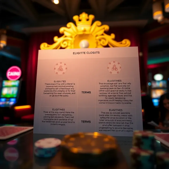 Diagram explaining eligibility criteria and terms for online gambling free chip promotions