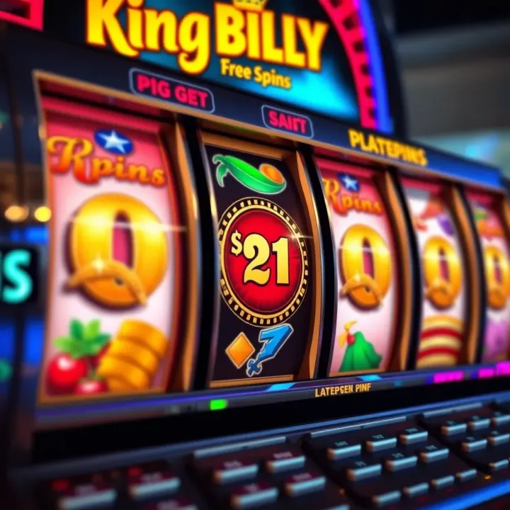 King Billy Free Spins Slot Reels Slot machine with vibrant spinning reels and colorful symbols