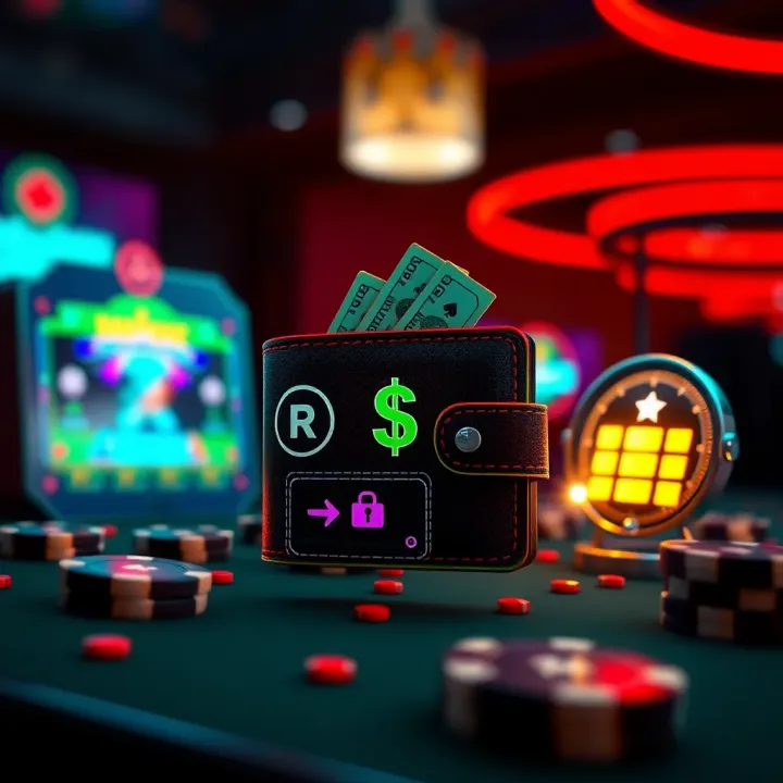 Illustration of digital wallet with funds transfer and regulatory compliance symbols