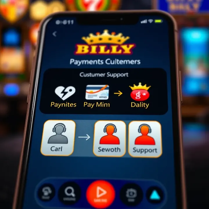 Secure payment options and customer support icons on King Billy iOS app illustrating smooth transactions and assistance