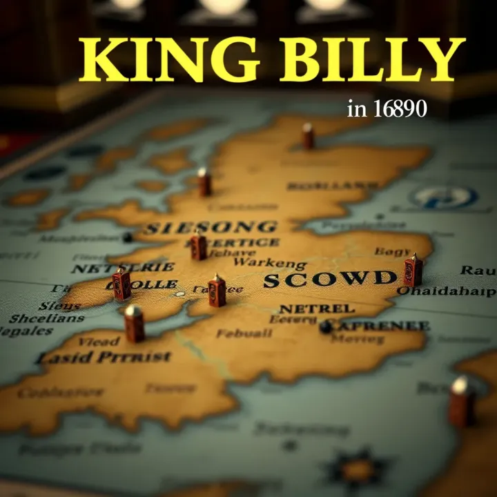 Geographical Context of King Billy’s Historical Influence Map showing key locations relevant to King Billy's influence during 1690