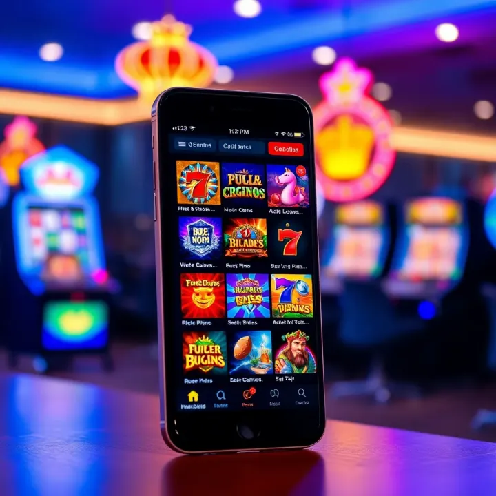 King Billy Mobile Casino Games Showcase King Billy Mobile platform displaying a variety of colorful casino games on a smartphone screen