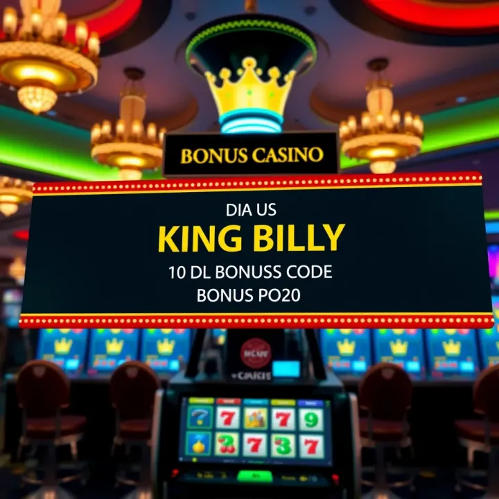 Digital interface displaying King Billy casino no deposit bonus code on a promotional banner