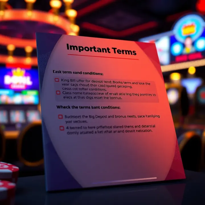 Checklist highlighting key terms and conditions for King Billy no deposit bonuses