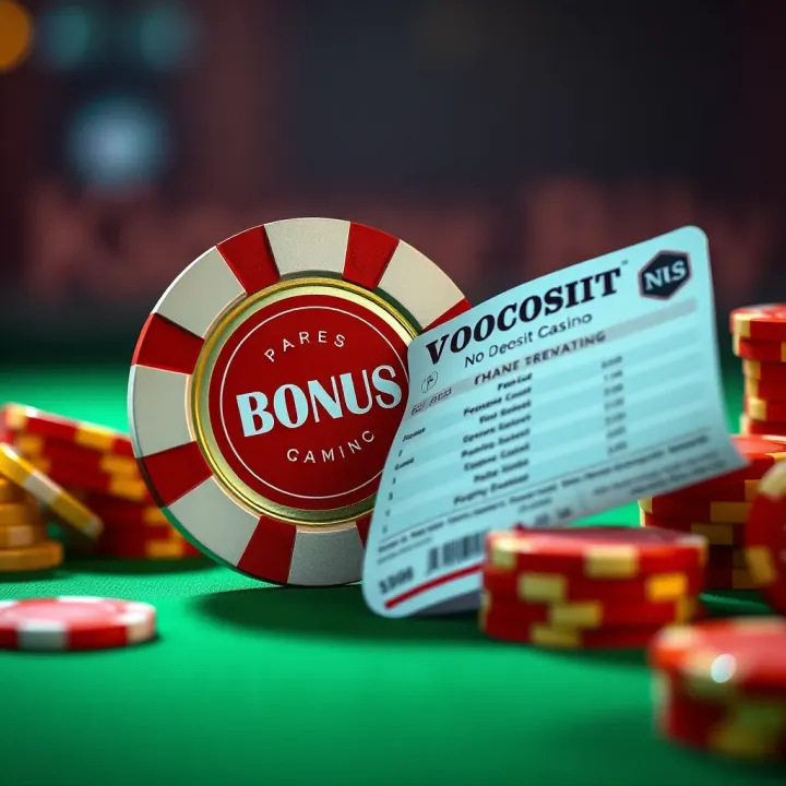 Illustration of casino chip and bonus voucher symbolizing no deposit bonus benefits