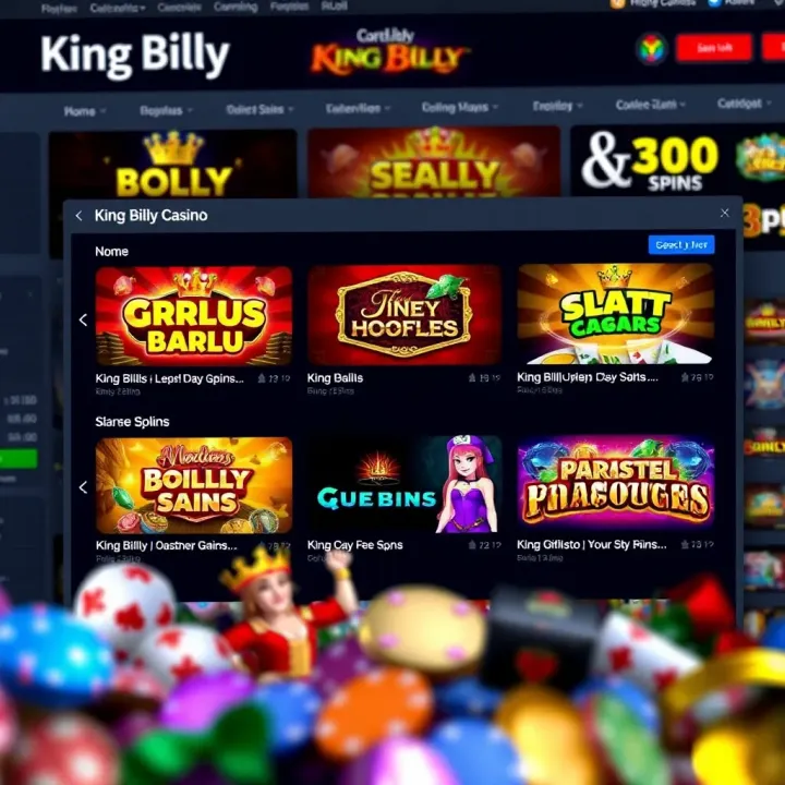 King Billy Online Casino Game Selection Overview King Billy Online Casino homepage showcasing various slot games and vibrant graphics