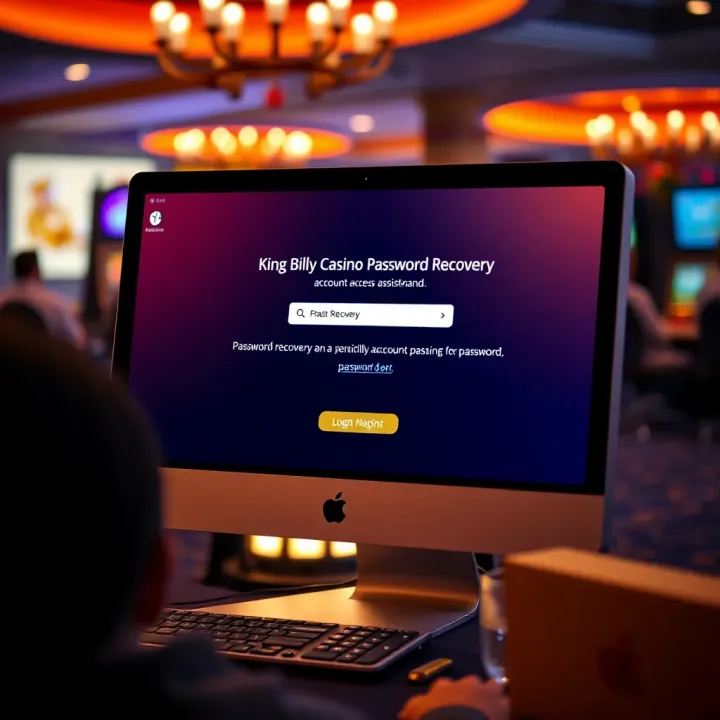 Password Recovery and Account Access Assistance at King Billy Casino Computer screen displaying a password recovery option for King Billy Casino account