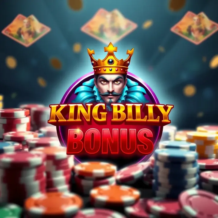 King Billy Phantom Bonus Icon with Casino Elements Graphic showing the King Billy Phantom Bonus symbol alongside casino chips and slot reels