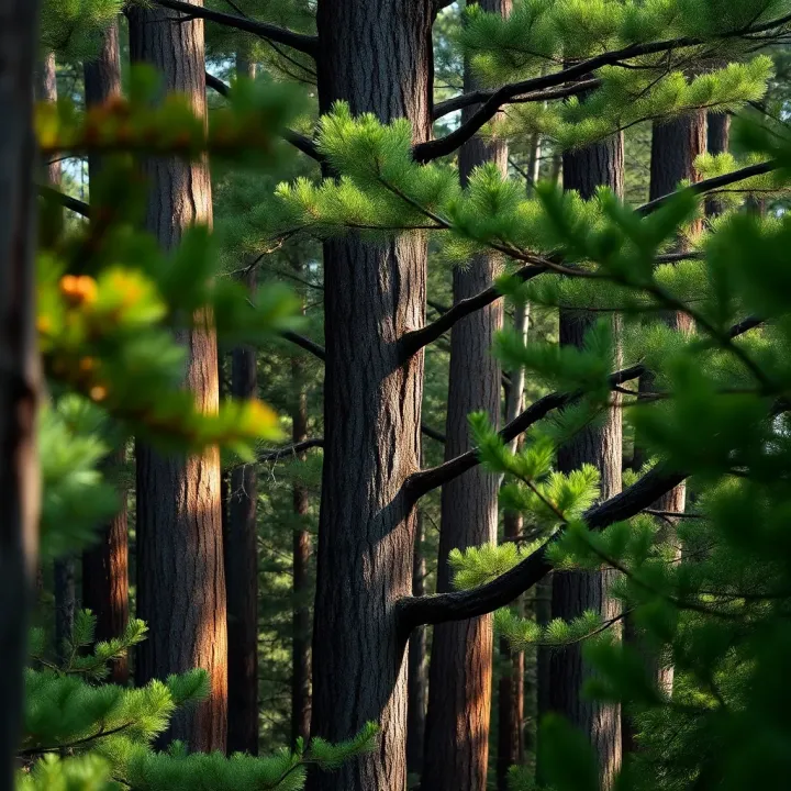 Majestic King Billy pine tree with dense evergreen foliage in Tasmanian wilderness