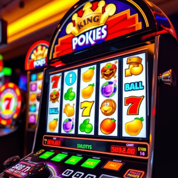 Vibrant online slot machine with various colorful symbols on the reels