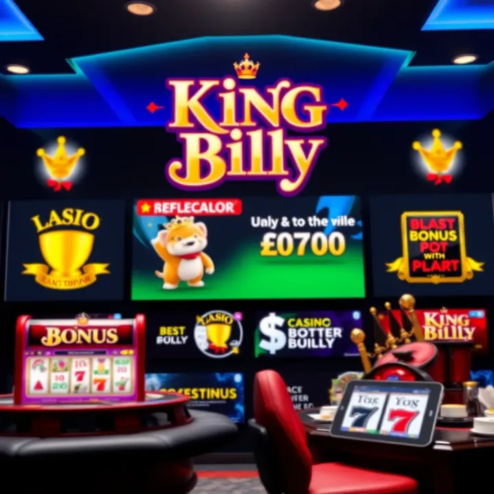 Visual display of King Billy casino promotions including bonus offers and rewards