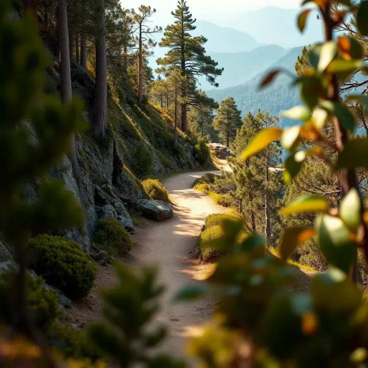 Scenic pathway winding through dense forest and rocky terrain characteristic of the King Billy Track