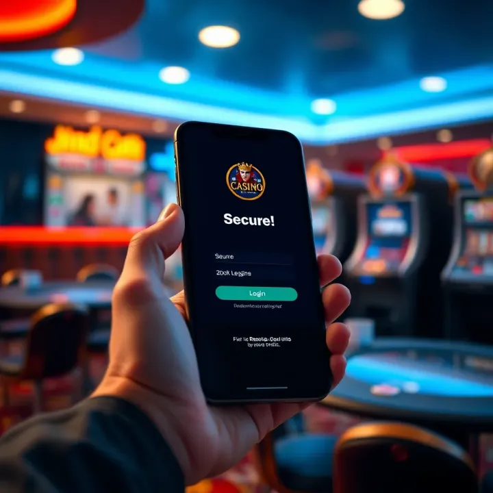 Secure Mobile Login to KingBilly Casino Mobile device displaying KingBilly Casino interface with secure login features highlighted