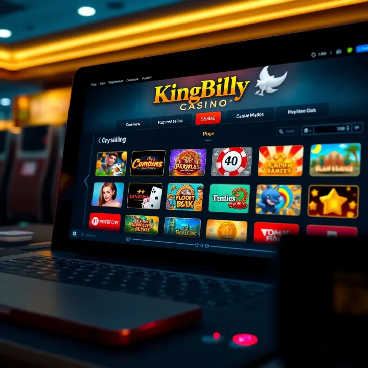 Online casino interface displaying various game options and secure payment icons