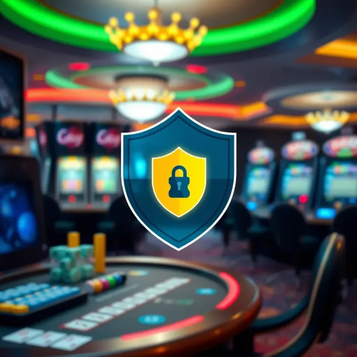 Secure gaming environment with digital shield icon symbolizing safety and trust