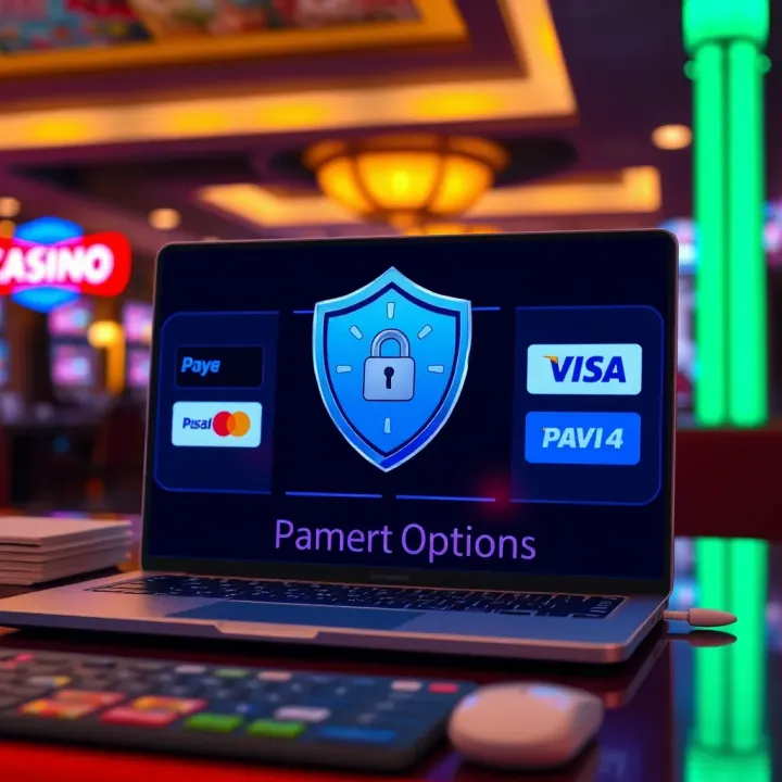Secure Online Payment Options at Kingbilly Casino Illustration of a secure online transaction with payment icons and a shield symbolizing safety