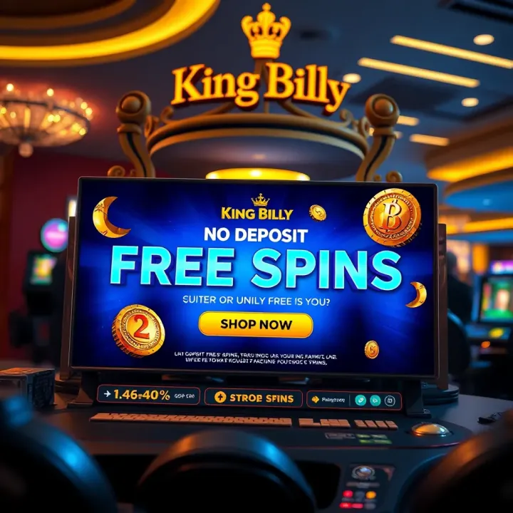 King Billy Casino interface showcasing free spins promotional banner