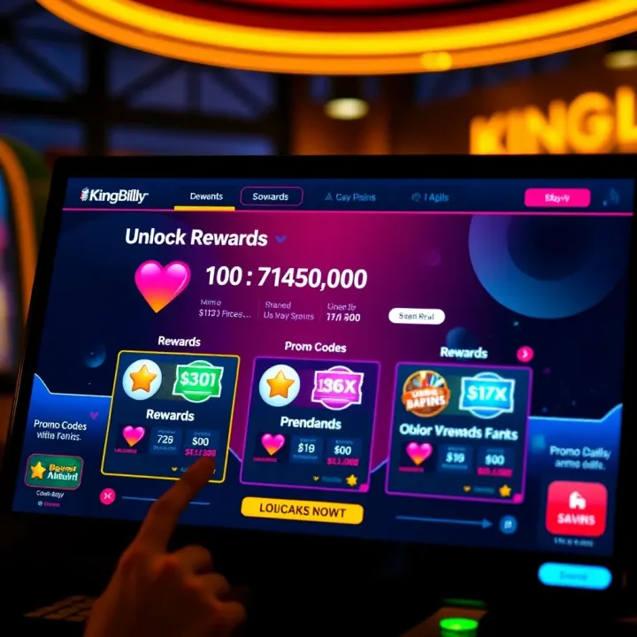 Unlocking Rewards with KingBilly Promo Codes Digital interface displaying promo codes and rewards on KingBilly gaming platform