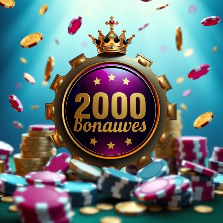 Graphic showcasing excitement of casino bonuses, including chips and coins around a reward badge