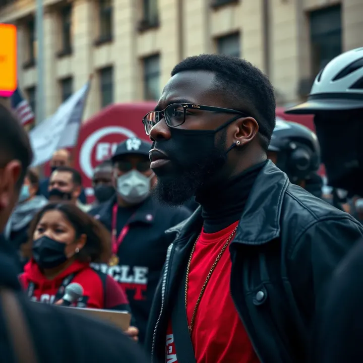 Public Response to Controversial Comedy Acts Crowd protesting against racially insensitive comedy acts in public demonstration