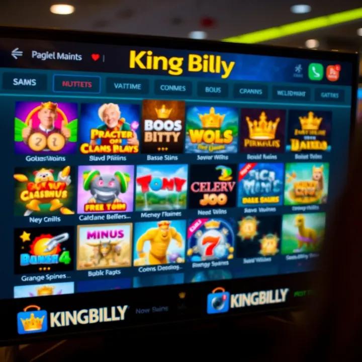 Diverse Game Selection on King Billy Casino Online casino interface displaying various game options on King Billy platform