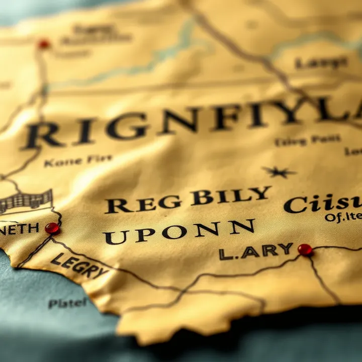 Historical Map of the Ripon Region Highlighting Indigenous Heritage Historical map showing the Ripon region with Indigenous heritage sites marked