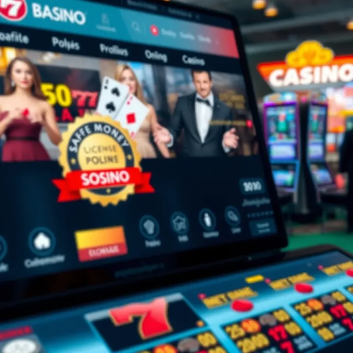 Safe and secure online casino website with license badge and player protection icons