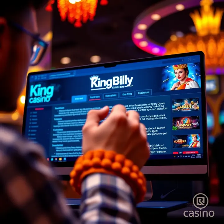 Player reviewing terms and conditions on King Billy Casino website