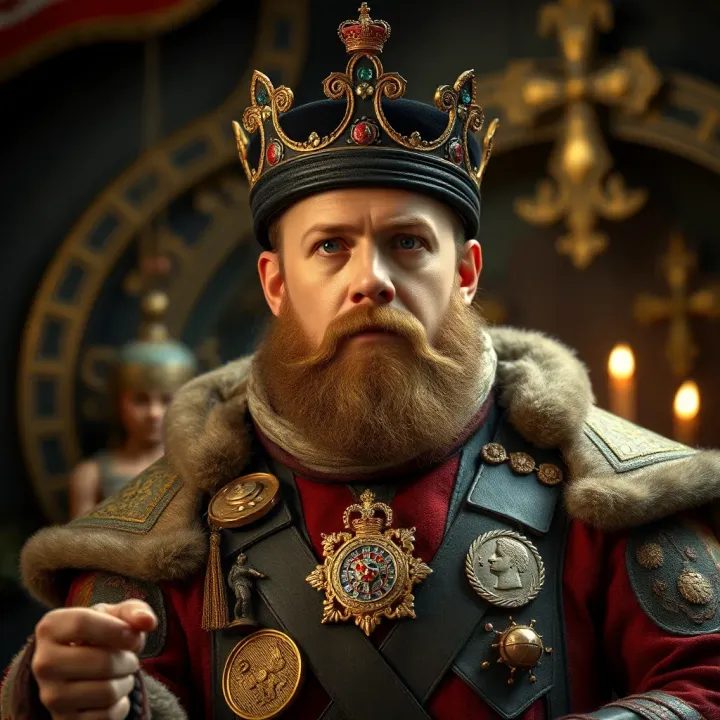 King Billy Betrug: Historical Context and Cultural Tensions Historical depiction of King Billy with symbolic elements reflecting cultural tensions