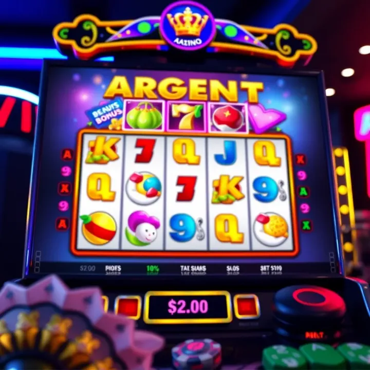 Colorful Argent Reel slot game interface showcasing reels with vibrant symbols and bonus features