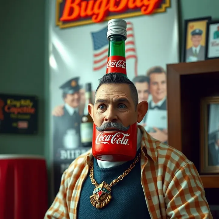 King Billy Cokebottle: Icon of Australian Comedy Vintage poster featuring King Billy Cokebottle in character with a distinctive comedic style